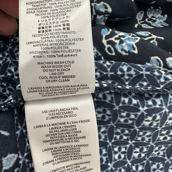 Michael Michael Kors Blouse Size M Women Blue Floral Sleeveless Back Zip Basic - Picture 8 of 8